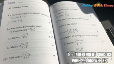 8.3 Independent Practice Page 221 Answer Key