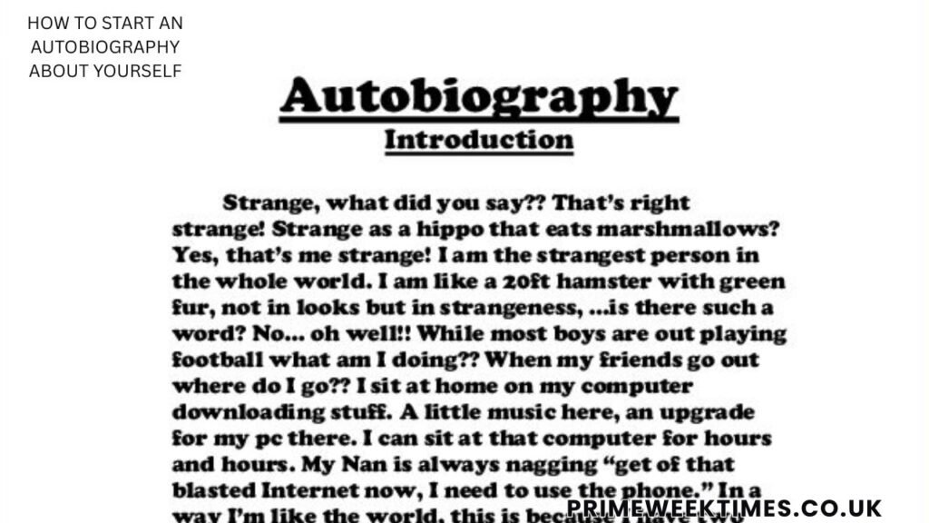 How to Start an Autobiography About Yourself